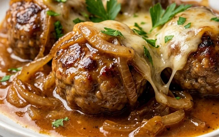 French Onion Meatballs