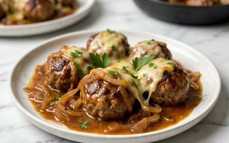 French Onion Meatballs: Saftige Hackbällchen