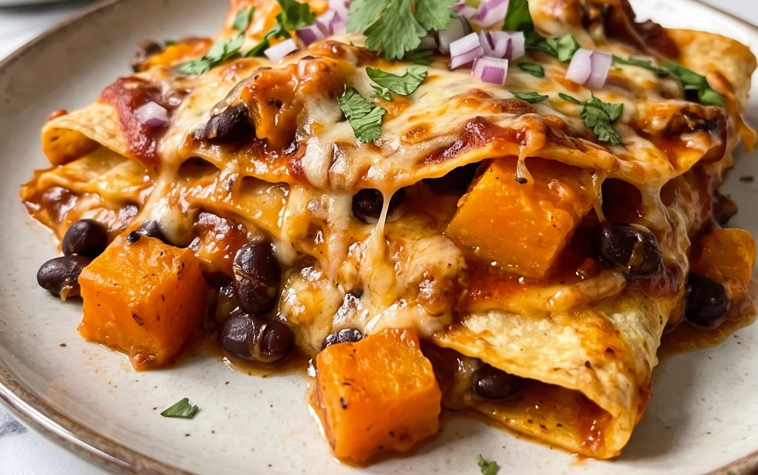 Butternut Squash Enchilada Casserole