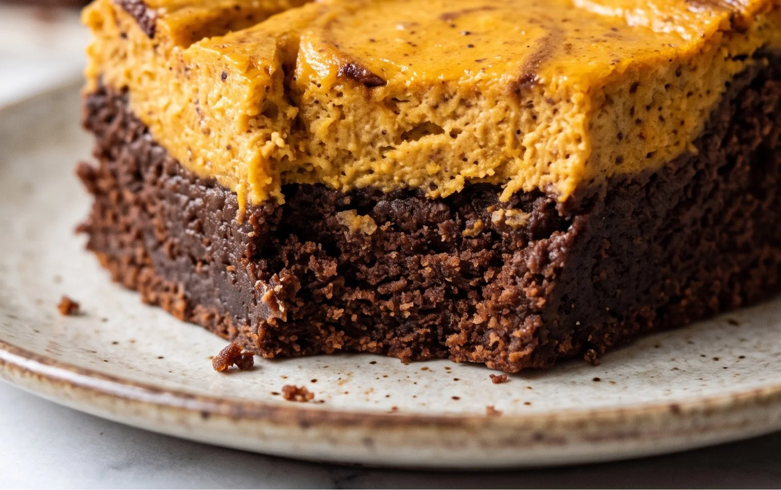 Vegane Kürbis Cheesecake Brownies