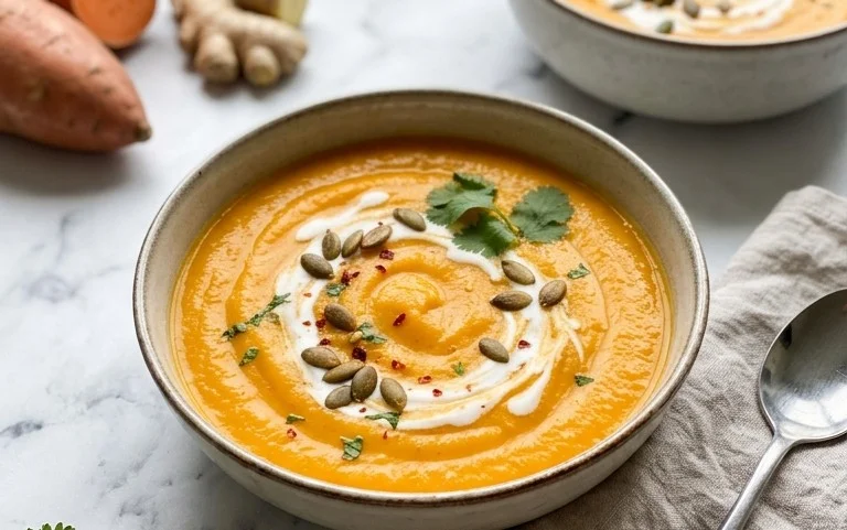 Cremige Süßkartoffelsuppe mit Kokosmilch: Einfaches Rezept