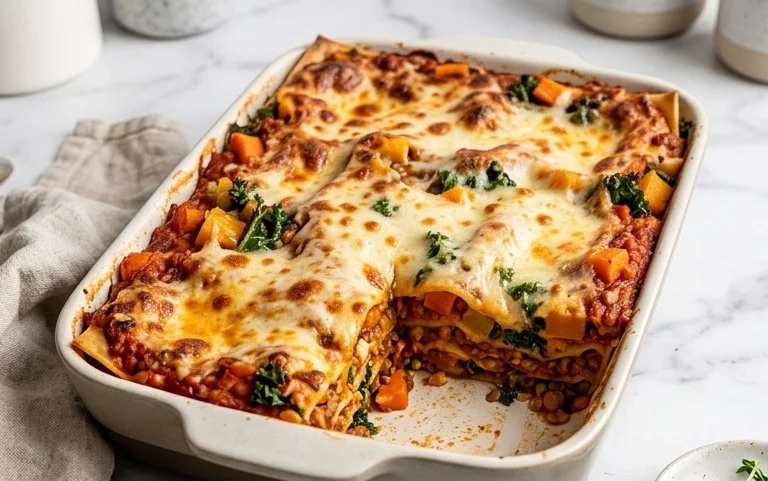 Vegetarische Linsen-Lasagne: Herzhaft mit Wintergemüse