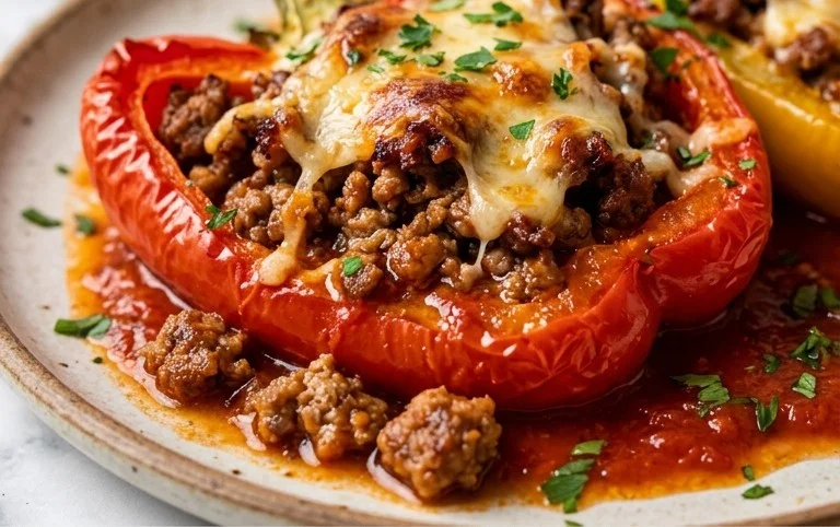 Gefüllte Paprika mit Hackfleisch – so lecker