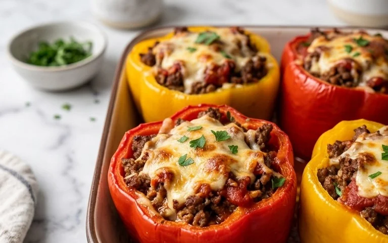 Gefüllte Paprika mit Hackfleisch: Klassisch und saftig