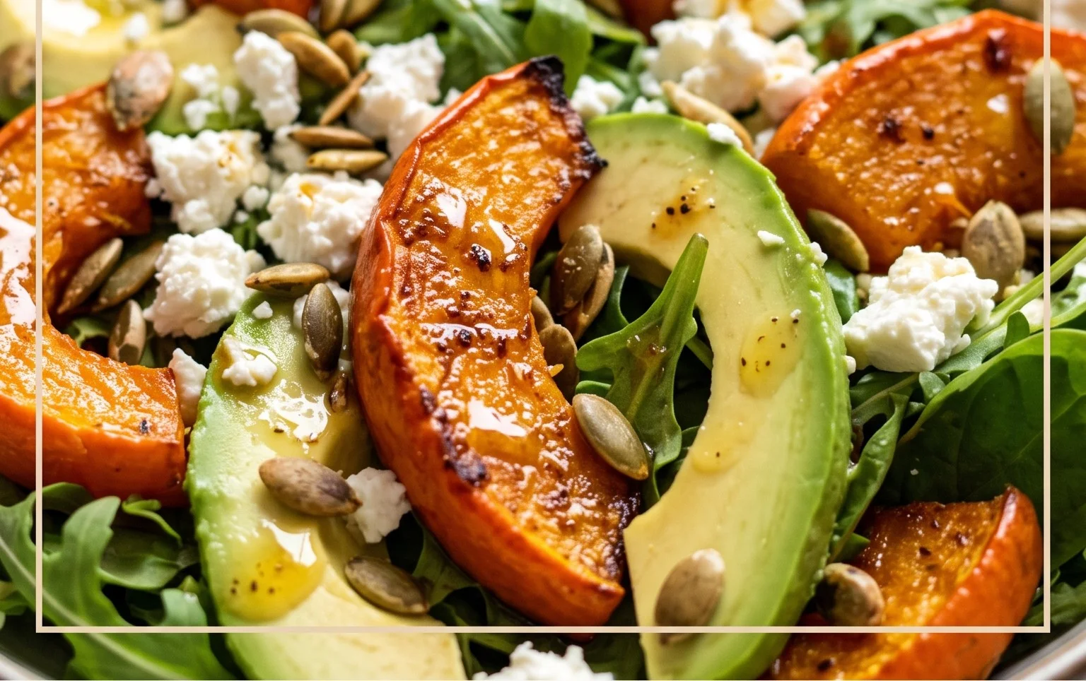 Pumpkin Avocado Feta Salad