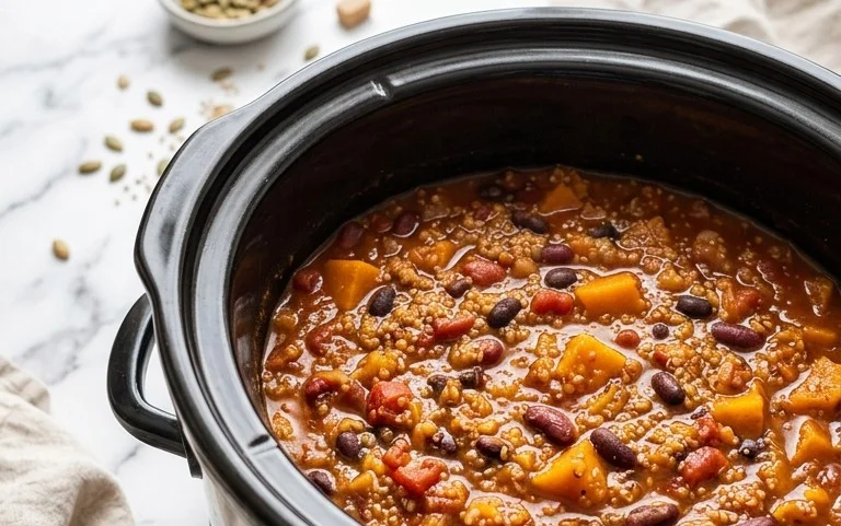 Slow Cooker Pumpkin Quinoa Chili: Herzhaft & Cremig