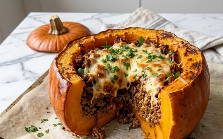 Gefüllter Kürbis mit Hack: Einfaches Herbst-Rezept