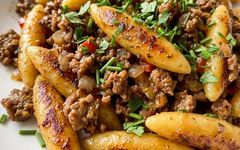 Schupfnudelpfanne mit Hackfleisch – einfach & herzhaft