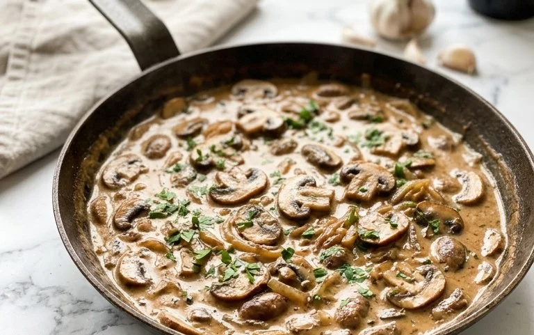 Cremiges Mushroom Stroganoff: Schnelles Pilzrezept