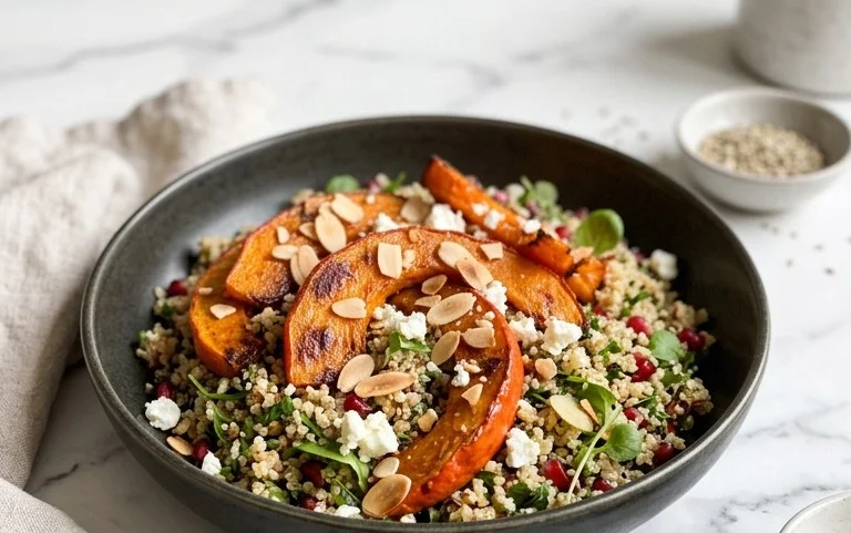 Gerösteter Hokkaido-Kürbis auf Quinoa: Herbstliches Rezept