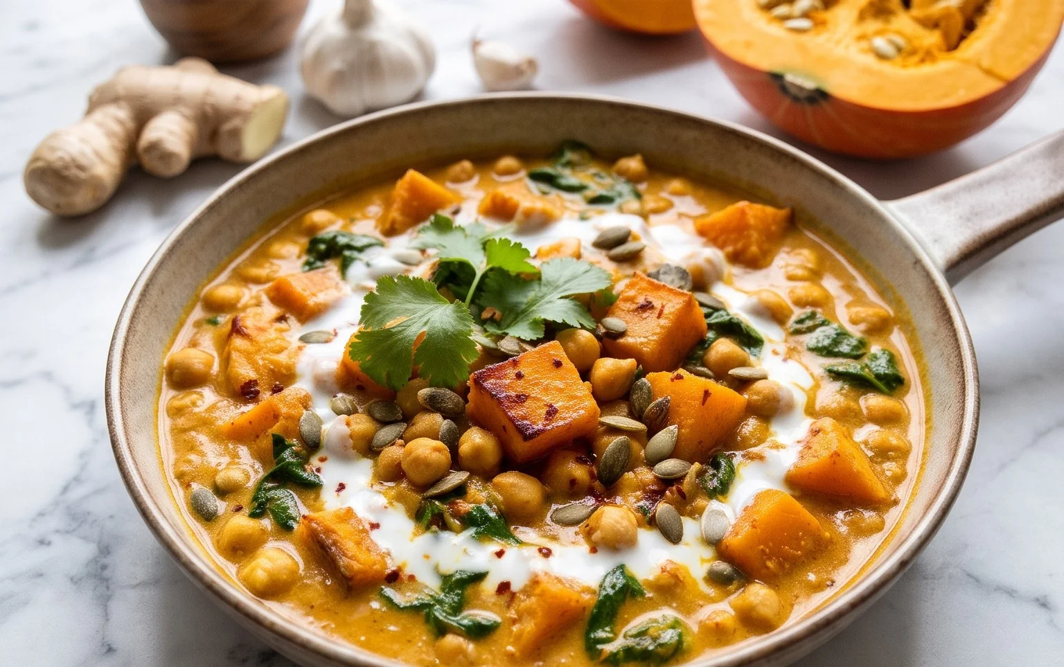 Cremiges Kürbis-Curry mit Kokosmilch: Schnelles Rezept