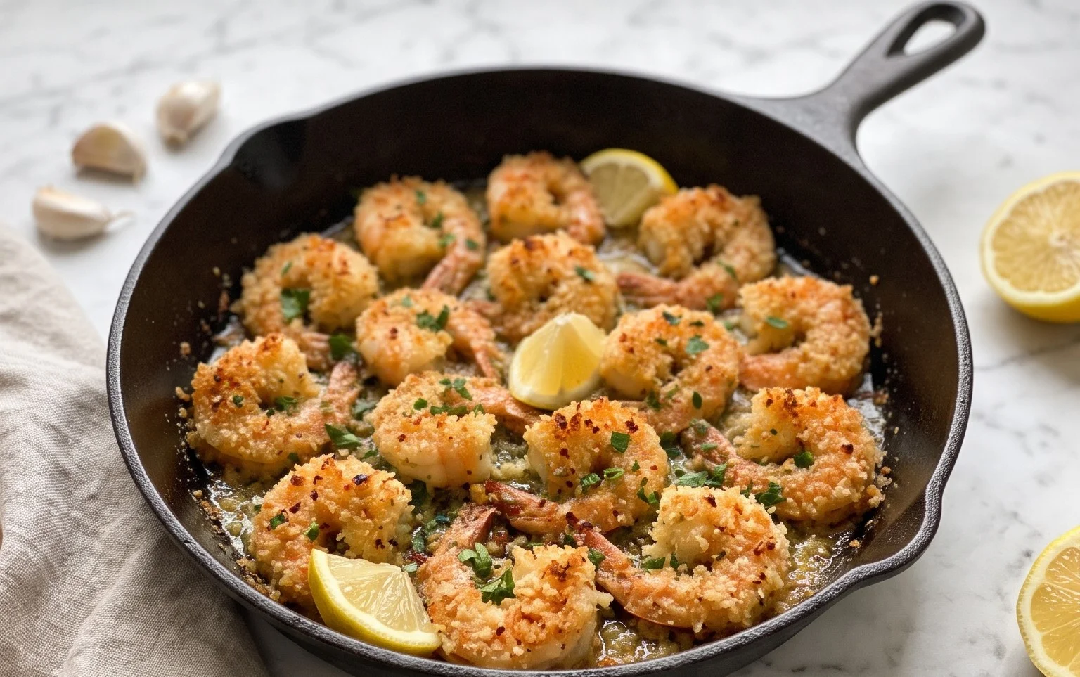 Knusprige Crispy Baked Shrimp Scampi aus dem Ofen